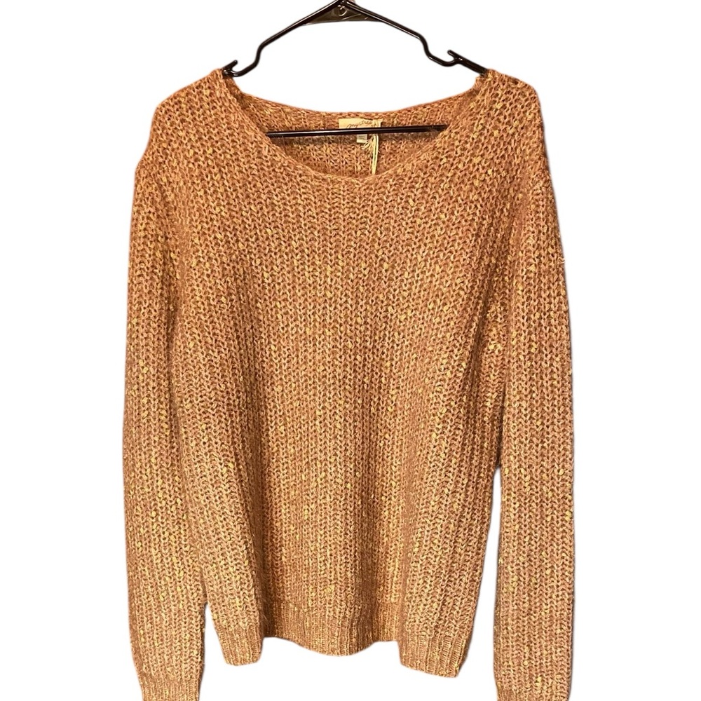 Mystree Tan Crew Neck Sweater Classic Knit Design